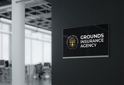 Grounds Insurance Agency logo on the frame 
